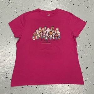 The Office Cartoon Characters Women’s T-Shirt Size XL Pink